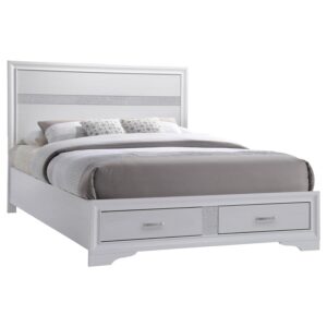 Wood Queen Storage Panel Bed White