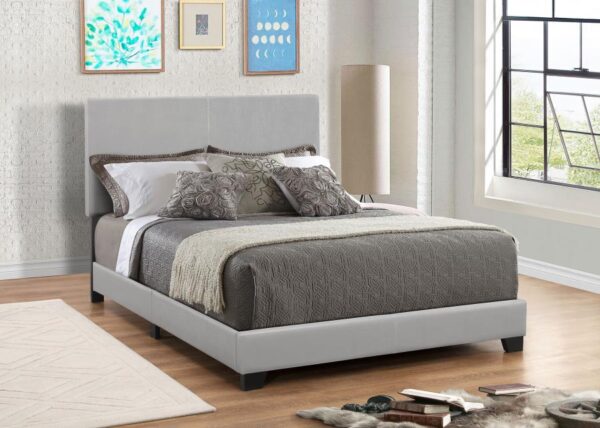 Upholstered Queen Panel Bed Grey - Image 2