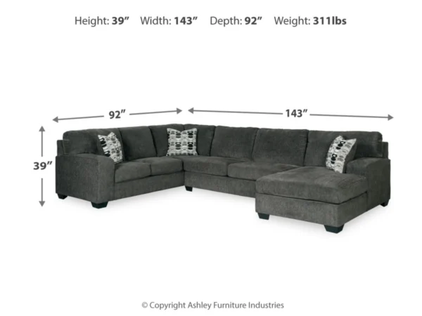 Ballinasloe 3-Piece Sectional with Chaise - Image 2