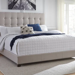 Dolante Queen Upholstered Bed with Square Button Tufting