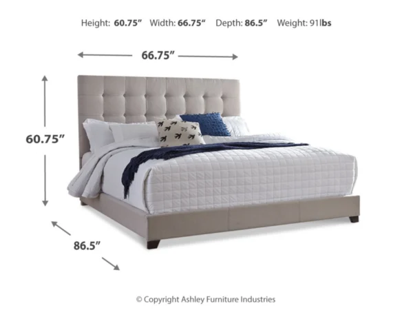 Dolante Queen Upholstered Bed with Square Button Tufting - Image 3