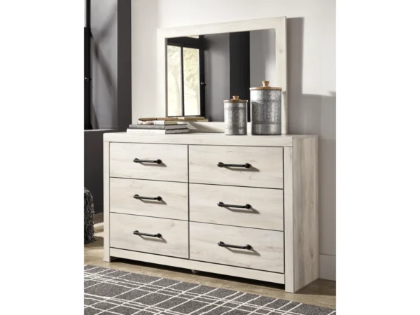 Cambeck Queen Panel Bed with Mirrored Dresser - Image 3