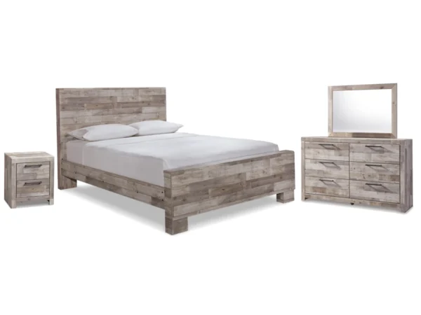 Effie Queen Panel Bed with Mirrored Dresser and Nightstand - Image 2
