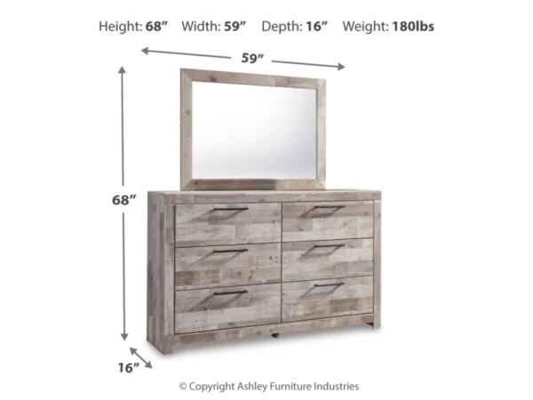 Effie Queen Panel Bed with Mirrored Dresser and Nightstand - Image 7
