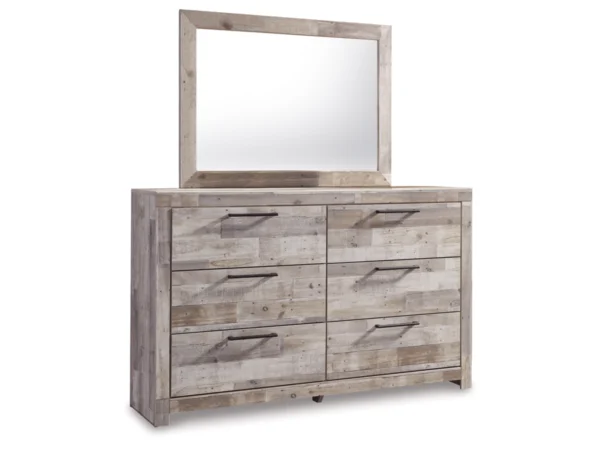 Effie Queen Panel Bed with Mirrored Dresser and Nightstand - Image 4