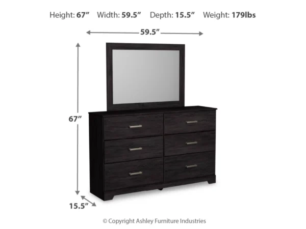 Belachime King Panel Bed with Mirrored Dresser and Nightstand - Image 6