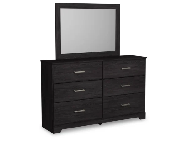 Belachime King Panel Bed with Mirrored Dresser and Nightstand - Image 3
