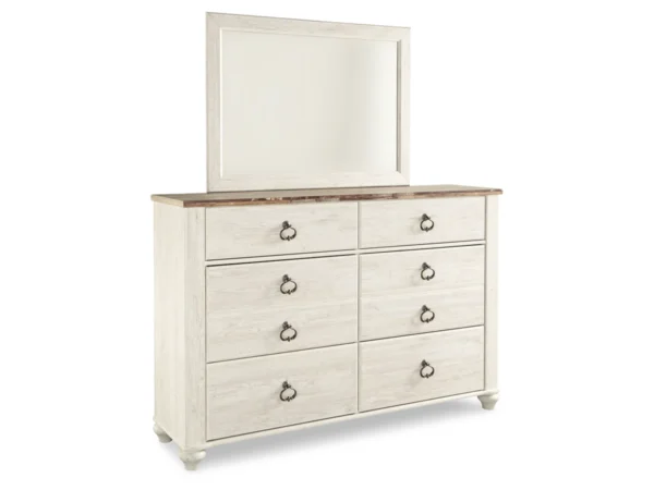 Willowton King Panel Bed with Mirrored Dresser, Chest and 2 Nightstands - Image 6