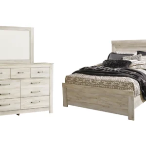 Bellaby Queen Panel Bed with Mirrored Dresser