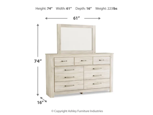 Bellaby Queen Panel Bed with Mirrored Dresser - Image 5