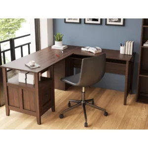 Camiburg 59" L-Shaped Home Office Desk with Drawer