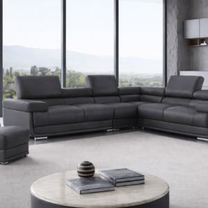 2119 Sectional with Extra chair- Dark Grey